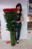 21 гигантская Красная роза 140 см 